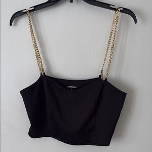 Express Black and Gold Sleeveless Bustier Camisole